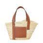 LOEWE Small Basket bag in palm leaf and calfskin