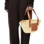 LOEWE Small Basket bag in palm leaf and calfskin