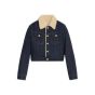 Celine trucker Sherpa jacket in raw wash denim