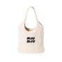 MIU MIU IVY raffia-effect woven tote bag