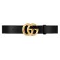 Gucci GG Marmont leather belt with shiny buckle