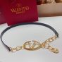 Valentino VLOGO SIGNATURE SHINY CALFSKIN BELT WITH CHAIN