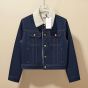 Celine trucker Sherpa jacket in raw wash denim