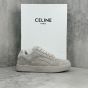 CELINE HUNTINGTON LOW LACE-UP SNEAKER in SUEDE CALFSKIN AND MESH