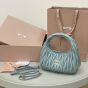 MIU MIU Wander matelassé nappa leather hobo bag