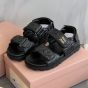MIU MIU Sporty matelassé nappa leather sandals