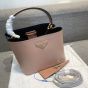 Medium Saffiano Leather Prada Panier Bag