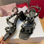 Valentino ROCKSTUD CALFSKIN SANDAL WITH STRAPS
