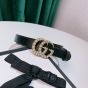 Gucci GG Marmont thin belt with pearls