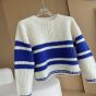 Celine striped crew neck sweater in chunky mohair and wool