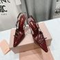 MIU MIU Patent leather slingbacks with buckles