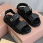 MIU MIU Sporty matelassé nappa leather sandals