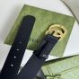 Gucci GG Marmont leather belt with shiny buckle