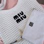 MIU MIU IVY raffia-effect woven tote bag