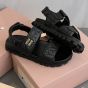 MIU MIU Sporty matelassé nappa leather sandals