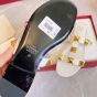 Valentino FLAT ROMAN STUD CALFSKIN SLIDE SANDAL