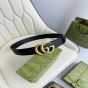 Gucci GG Marmont leather belt with shiny buckle