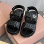 MIU MIU Sporty matelassé nappa leather sandals