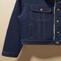 Celine trucker Sherpa jacket in raw wash denim