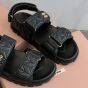 MIU MIU Sporty matelassé nappa leather sandals