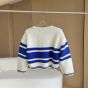 Celine striped crew neck sweater in chunky mohair and wool