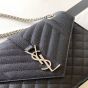 YSL ENVELOPE MEDIUM IN QUILTED GRAIN DE POUDRE EMBOSSED LEATHER
