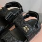 MIU MIU Sporty matelassé nappa leather sandals