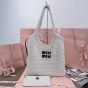 MIU MIU IVY raffia-effect woven tote bag