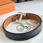 Hermès H au Carre belt buckle & Reversible leather strap 32 mm