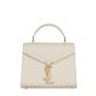 YSL CASSANDRA Mini top handle bag in grain de poudre embossed leather