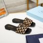 Prada Embroidered fabric slides