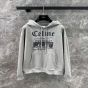 Celine troubadour loose hoodie in cotton fleece