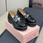 MIU MIU Brushed leather loafers
