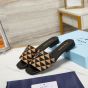 Prada Embroidered fabric slides