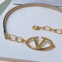 Valentino VLOGO SIGNATURE SHINY CALFSKIN BELT WITH CHAIN