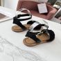 CELINE LYMPIA SANDAL in TRIOMPHE MACCRAMÉ COTTON & CALFSKIN