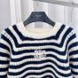 Celine crew neck marinière sweater in mohair and silk