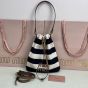 MIU MIU Striped fabric drawstring pouch