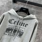 Celine troubadour loose hoodie in cotton fleece