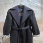 LV Shearling Collar Wrap Coat