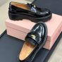 MIU MIU Brushed leather loafers