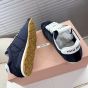 MIU MIU Plume technical fabric and suede sneakers