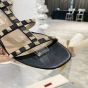 Valentino ROCKSTUD FLAT CALFSKIN SANDAL WITH STRAPS