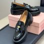 MIU MIU Brushed leather loafers