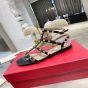 Valentino ROCKSTUD FLAT CALFSKIN SANDAL WITH STRAPS
