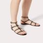 Valentino ROCKSTUD FLAT CALFSKIN SANDAL WITH STRAPS
