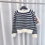 Celine crew neck marinière sweater in mohair and silk