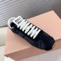 MIU MIU Plume technical fabric and suede sneakers