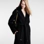 LV Shearling Collar Wrap Coat