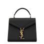 YSL CASSANDRA Mini top handle bag in grain de poudre embossed leather